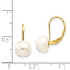 Lex & Lu 14k Yellow Gold 8-9mm FW Cultured Button Pearl Leverback Earrings - 4 - Lex & Lu