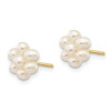 Lex & Lu 14k Yellow Gold Small Egg FW Cultured Pearl Flower Earrings - 2 - Lex & Lu