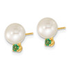 Lex & Lu 14k Yellow Gold 7-8mm FWC Pearl & Emerald Stud Earrings & Pendant - 5 - Lex & Lu