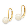 Lex & Lu 14k Yellow Gold 6-7mm FW Cultured Pearl Leverback Earrings - 2 - Lex & Lu