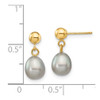 Lex & Lu 14k Yellow Gold 6-7mm Grey FW Cultured Pearl Dangle Earrings - 4 - Lex & Lu