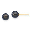 Lex & Lu 14k Yellow Gold 6-7mm Round Blk S/W Akoya Cultured Pearl Stud Earrings - Lex & Lu