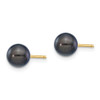 Lex & Lu 14k Yellow Gold 6-7mm Round Blk S/W Akoya Cultured Pearl Stud Earrings - 2 - Lex & Lu