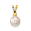 Lex & Lu 14k Yellow Gold 6-7mm SW Akoya Cultured Pearl & Diamond Earrings & Pendant Set - 4 - Lex & Lu