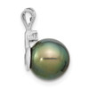 Lex & Lu 14k White Gold 10-11mm Saltwater Cultured Tahitian Pearl & Dia. Pendant - 2 - Lex & Lu