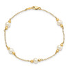 Lex & Lu 14k Yellow Gold and Fresh Water Cultured Pearl/Bead Bracelet - 4 - Lex & Lu