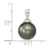 Lex & Lu 14k White Gold 11-12mm Black Tahitian Cultured Pearl Pendant - 2 - Lex & Lu