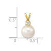 Lex & Lu 14k Yellow Gold 8-9mm Round S/W Akoya Cultured Pearl Diamond Pendant - 3 - Lex & Lu