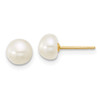 Lex & Lu 14k Yellow Gold bead 18'' FWC Pearl Necklace 7.25'' Bracelet Earrings Set - 2 - Lex & Lu