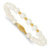 Lex & Lu 14k Yellow Gold bead 18'' FWC Pearl Necklace 7.25'' Bracelet Earrings Set - 3 - Lex & Lu