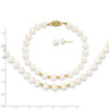 Lex & Lu 14k Yellow Gold bead 18'' FWC Pearl Necklace 7.25'' Bracelet Earrings Set - 5 - Lex & Lu