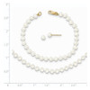 Lex & Lu 14k Yellow Gold 3-4mm FWC Pearl 14'' Necklace 5'' Bracelet Earrings Set - 3 - Lex & Lu