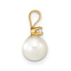 Lex & Lu 14k Yellow Gold 6-7mm Round FW Cultured Pearl Diamond Pendant - 2 - Lex & Lu