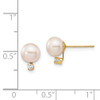 Lex & Lu 14k Yellow Gold 6-7mm Round FW Cultured Pearl Diamond Post Earrings - 4 - Lex & Lu