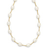 Lex & Lu 14k Yellow Gold Bead and 7-8mm FW Cultured Pearl Necklace - Lex & Lu
