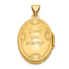 Lex & Lu 14k Yellow Gold Love you always Reversible Locket - 3 - Lex & Lu