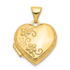 Lex & Lu 14k Yellow Gold Domed Heart Locket LAL86492 - Lex & Lu