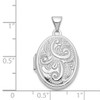 Lex & Lu 14k White Gold Domed Oval Locket - 5 - Lex & Lu