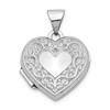 Lex & Lu 14k White Gold Heart Locket LAL86507 - Lex & Lu