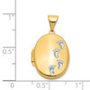 Lex & Lu 14k Yellow Gold & Rhodium Footprints Locket - 7 - Lex & Lu