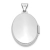 Lex & Lu 14k White Gold Polished Oval Locket - 3 - Lex & Lu