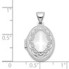 Lex & Lu 14k White Gold 17mm Oval Embossed Border Locket - 5 - Lex & Lu