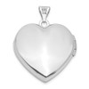 Lex & Lu 14k White Gold 21mm Heart Plain Domed Family Locket - 4 - Lex & Lu