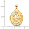 Lex & Lu 14k Yellow Gold w/Rhodium 21mm Oval Granddaughter Locket - 5 - Lex & Lu