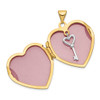 Lex & Lu 14k Yellow Gold 21mm Heart Locket (Key Charm Inside Locket) - 4 - Lex & Lu