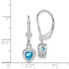 Lex & Lu Sterling Silver 6mm Heart Blue Topaz Leverback Earrings - 4 - Lex & Lu