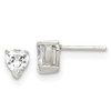 Lex & Lu Sterling Silver 6mm Heart CZ Stud Earrings - Lex & Lu