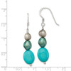 Lex & Lu Sterling Silver Green Turquoise/Green FWC Pearl Earrings - 4 - Lex & Lu