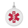 Lex & Lu 14k White Gold Medical Jewelry Pendant LAL87274 - Lex & Lu