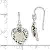 Lex & Lu Sterling Silver Mother of Pearl Heart Shepherd Hook Antiqued Earrings - 4 - Lex & Lu