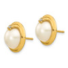 Lex & Lu 14k Yellow Gold 10-12mm Cultured Mabe Pearl & Diamond Earrings - 2 - Lex & Lu