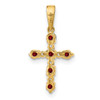 Lex & Lu 14k Yellow Gold Garnet & Diamond Cross Pendant - 3 - Lex & Lu