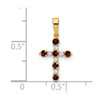 Lex & Lu 14k Yellow Gold Garnet & Diamond Cross Pendant - 4 - Lex & Lu