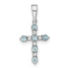 Lex & Lu 14k White Gold Blue Topaz & Diamond Cross Pendant - Lex & Lu