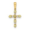 Lex & Lu 14k Yellow Gold Peridot & Diamond Cross Pendant - Lex & Lu