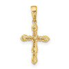 Lex & Lu 14k Yellow Gold Peridot & Diamond Cross Pendant - 3 - Lex & Lu