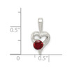 Lex & Lu Sterling Silver w/Red CZ Heart Pendant - 3 - Lex & Lu