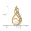 Lex & Lu 14k Yellow Gold Diamond & 6-7mm Round FWC Pearl Pendant LAL88219 - 3 - Lex & Lu