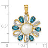 Lex & Lu 14k Yellow Gold Diamond & Button FWC Pearl/London Blue Topaz Pendant - 3 - Lex & Lu