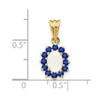 Lex & Lu 14k Yellow Gold Genuine Opal and Sapphire Pendant - 3 - Lex & Lu