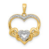 Lex & Lu 14k Yellow Gold Diamond Double Heart Pendant - Lex & Lu