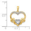 Lex & Lu 14k Yellow Gold Diamond Double Heart Pendant - 4 - Lex & Lu