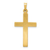 Lex & Lu 14k Yellow Gold Textured and Polished Diamond Cross Pendant - 4 - Lex & Lu