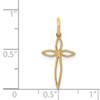 Lex & Lu 14k Yellow Gold Laser Designed Cross Charm LAL88942 - 3 - Lex & Lu