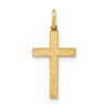 Lex & Lu 14k Yellow Gold Laser Designed Cross Charm LAL88964 - Lex & Lu