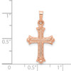 Lex & Lu 14k Rose Gold Heart Hollow Cross Pendant - 3 - Lex & Lu